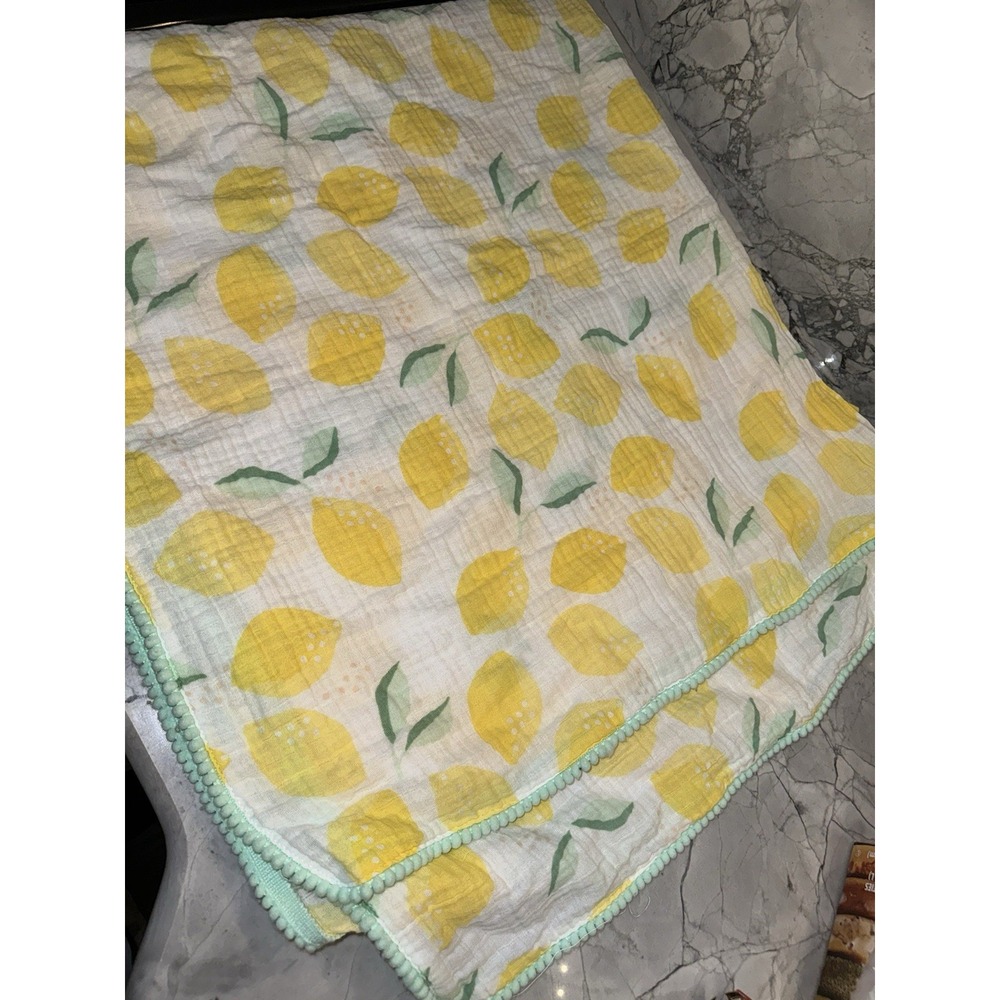 Cloud Island Lemons Cotton Muslin Swaddle Baby Blanket Lovey Green Target 2021